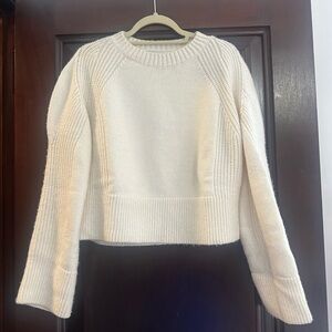Mango round neck off white knitted sweater - M